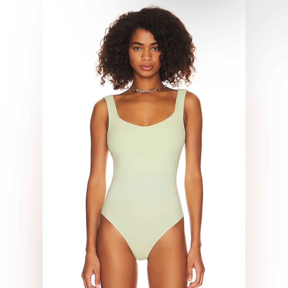 New NWT Free People Intimately FP Clean Lines Bodysuit in Lime Sorbetto green